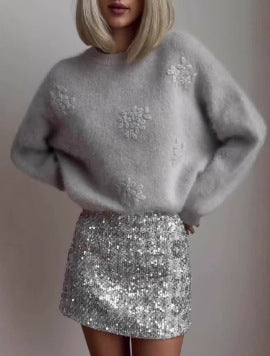 Pull à Col Rond Confortable