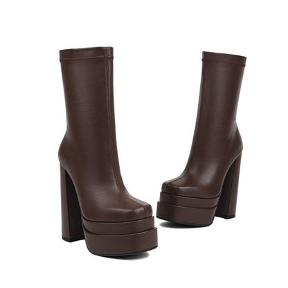 Bottes Plateforme à Talon Bloc