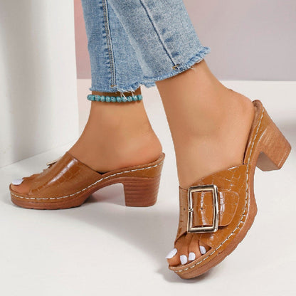 Sandales à Texture Crocodile