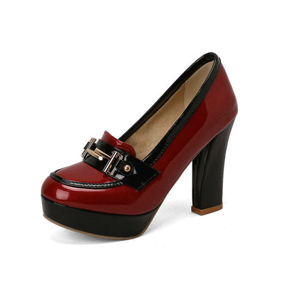 Chaussures En Cuir à Talon Haut