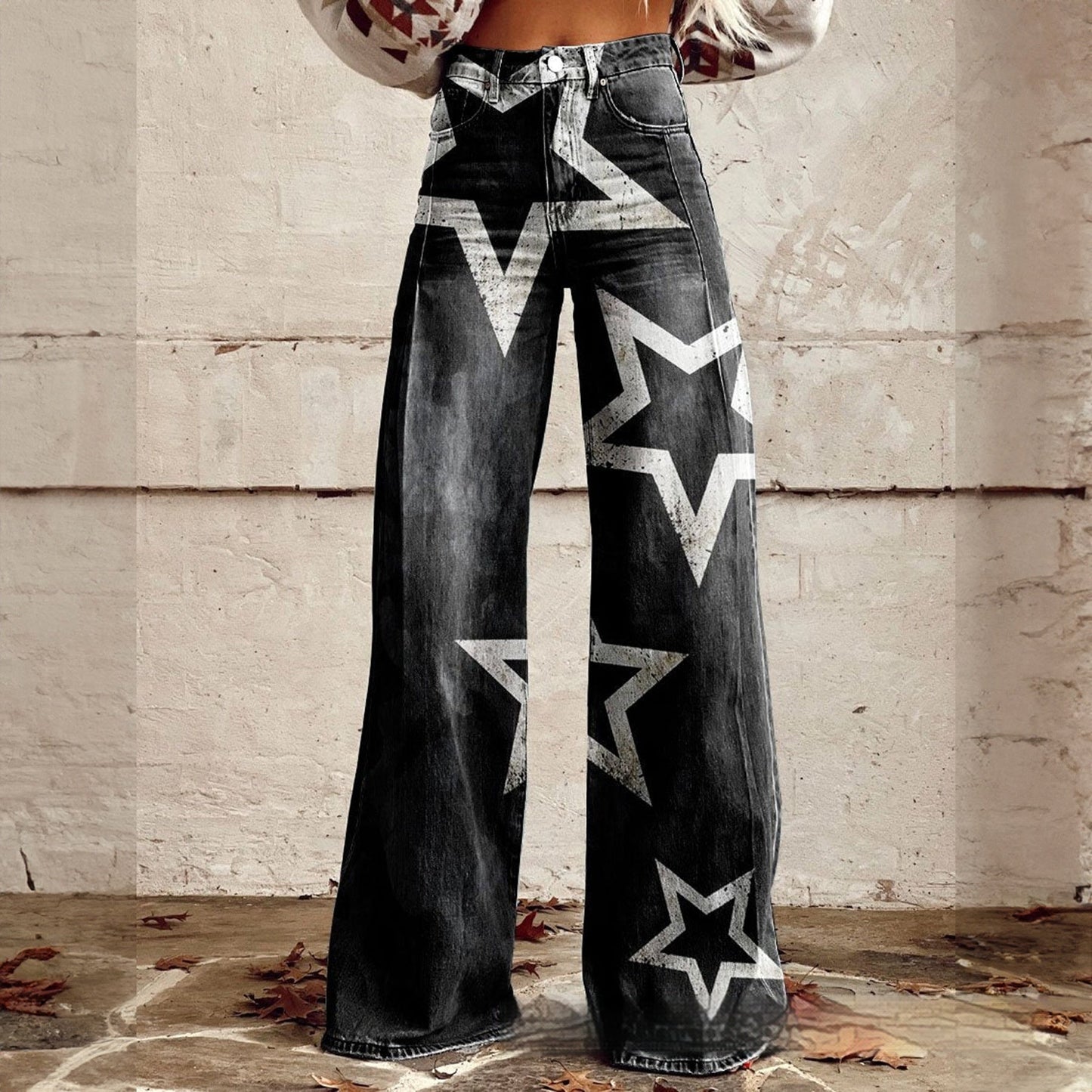 Pantalon Décontracté Coupe Large