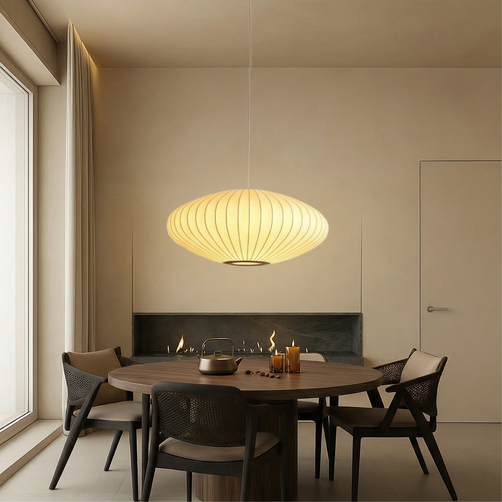 Luma Silk Elegante Hedendaagse Zijde Lampenkap Hanglamp