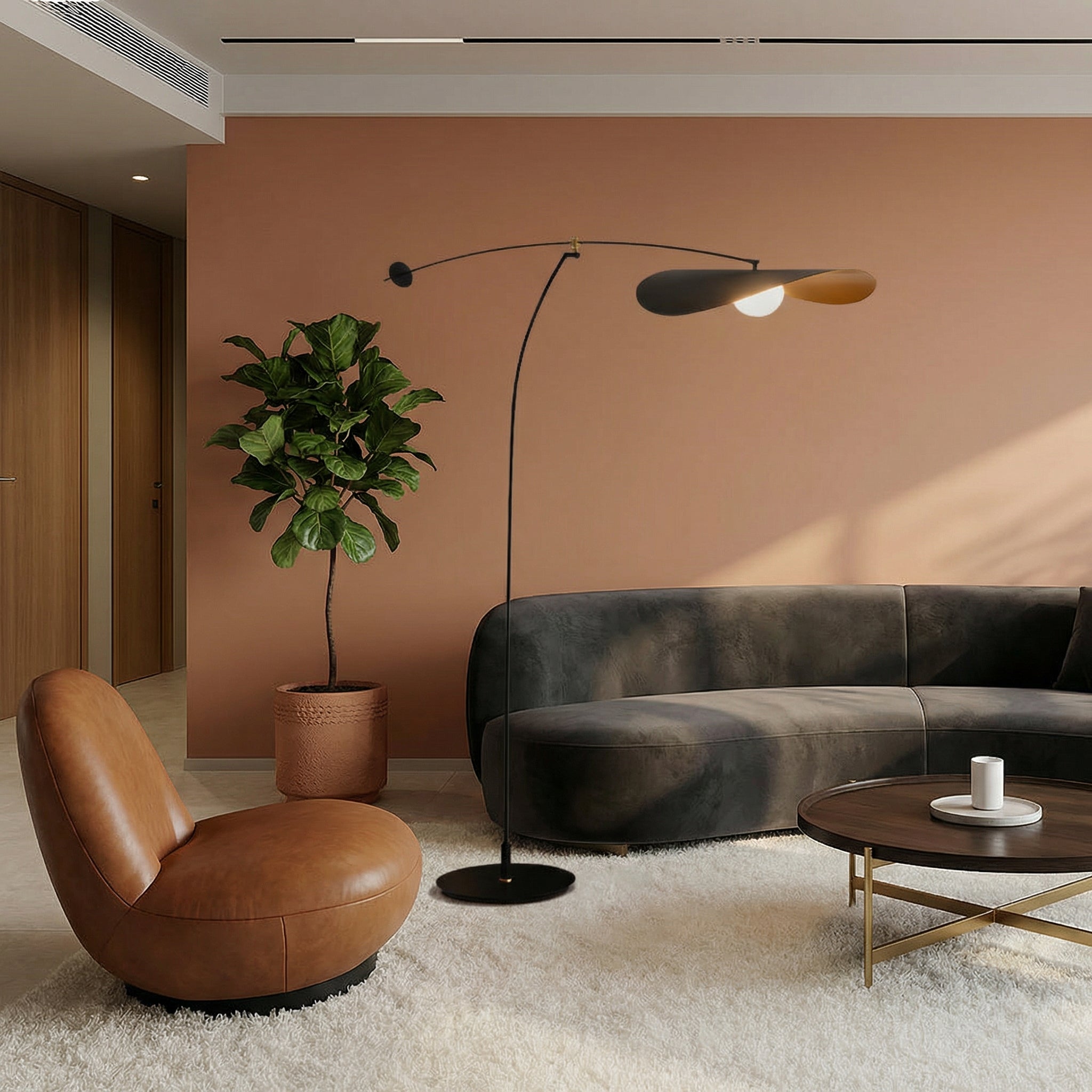 Luma Line Moderne Vloerlamp Met Bamboeontwerp En Zachte LED-Glans