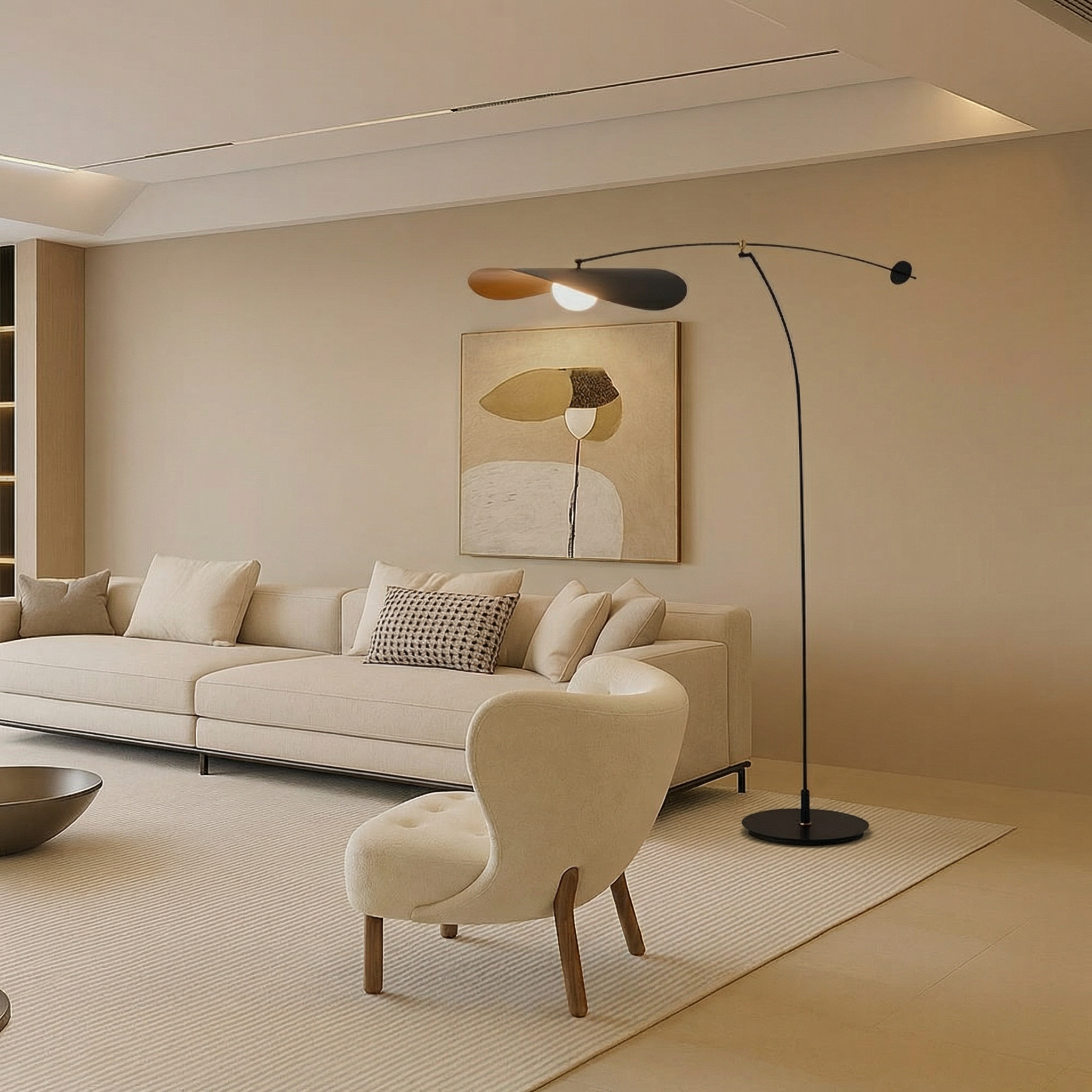 Luma Line Moderne Vloerlamp Met Bamboeontwerp En Zachte LED-Glans