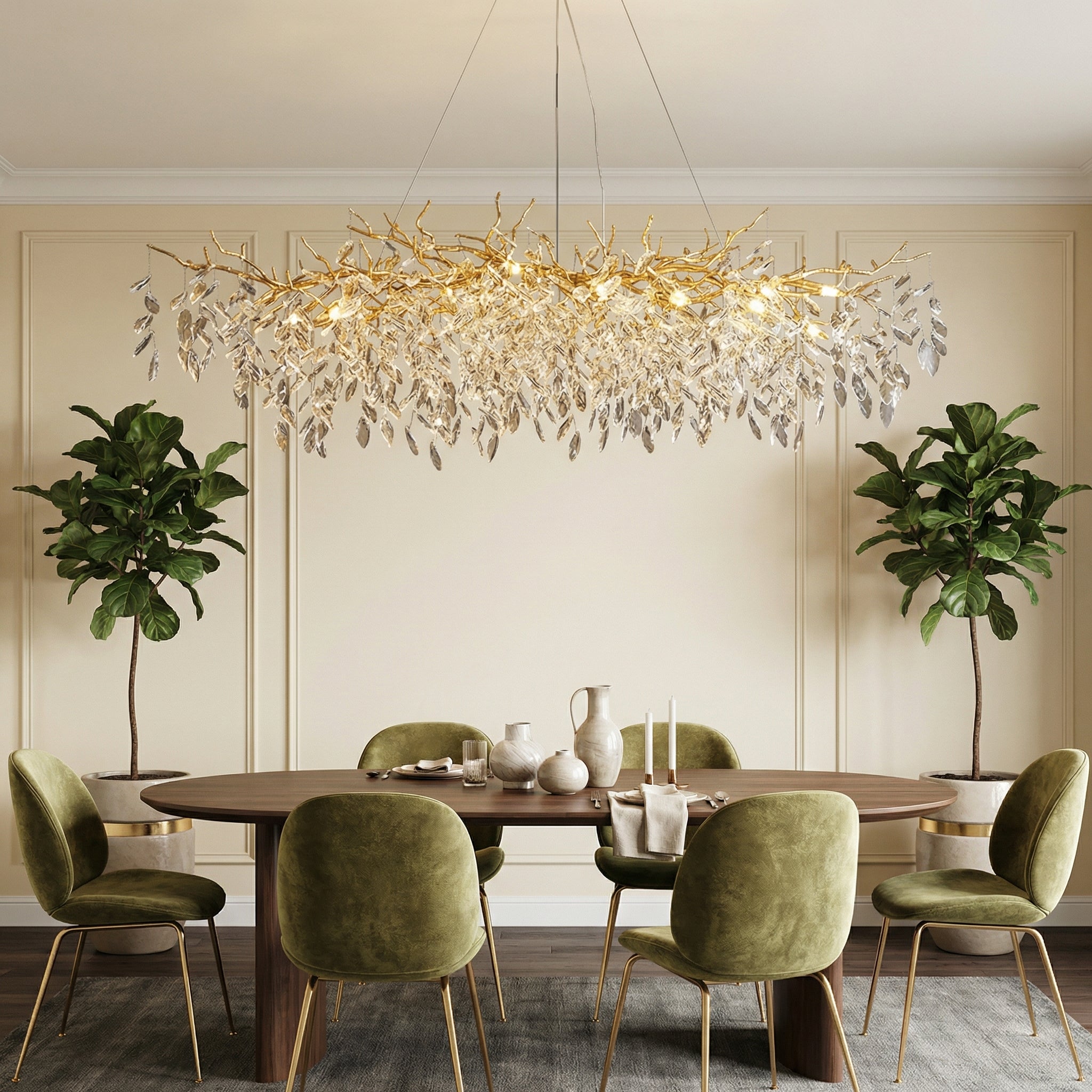 Aurora kristály csillár magasságállító kialakítással az étkező hangulatához