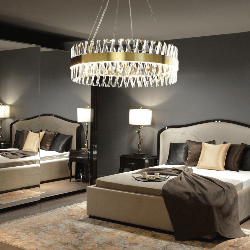 Aurelia Arany Keresztpántos Kristály Csillár Luxor Fénnyel