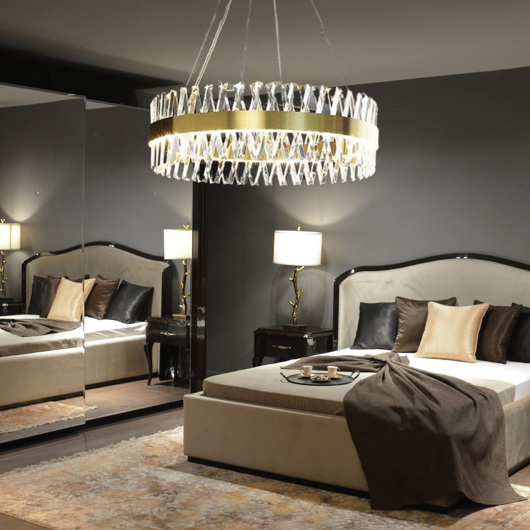 Aurelia Arany Keresztpántos Kristály Csillár Luxor Fénnyel