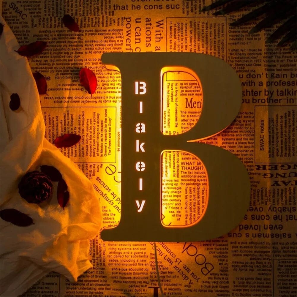 Aurora Glifa ábécé LED fa fali lámpa nappaliba