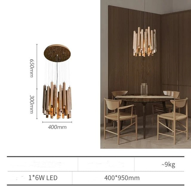 Luma FloraWood Plafondlamp voor Moderne Woonkamers